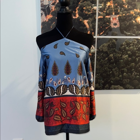 LOFT Tops - LOFT’s Bohemian Long Sleeve Off-Shoulder Halter Top (NWOT)